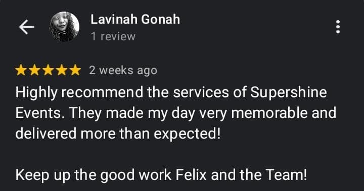 Supershine testimonial image